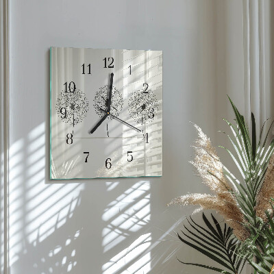 Glass wall clock square Abstraction