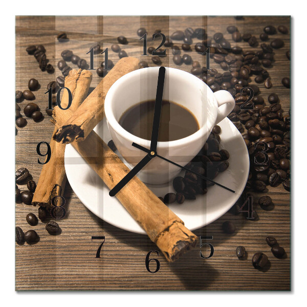 Square wall clock Cinnamon coffee