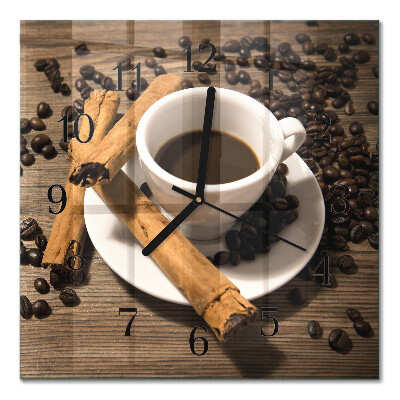 Square wall clock Cinnamon coffee