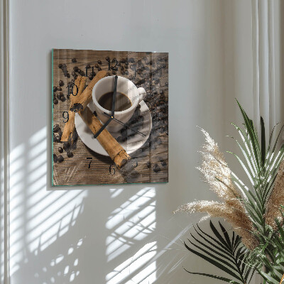 Square wall clock Cinnamon coffee
