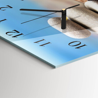 Glass clock square Stones