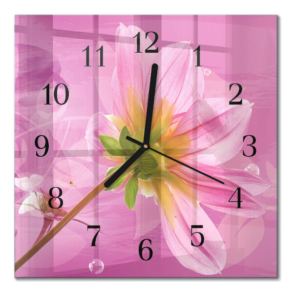 Square kitchen clock Flower