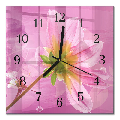 Square kitchen clock Flower