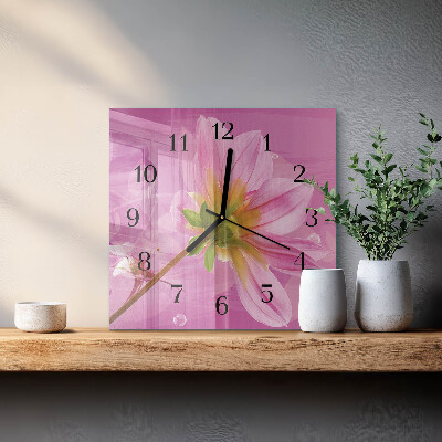 Square kitchen clock Flower