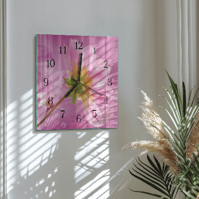 Square kitchen clock Flower