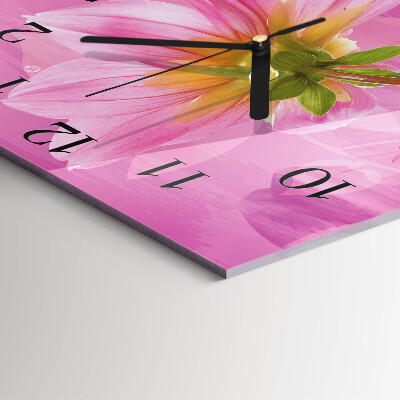 Square kitchen clock Flower