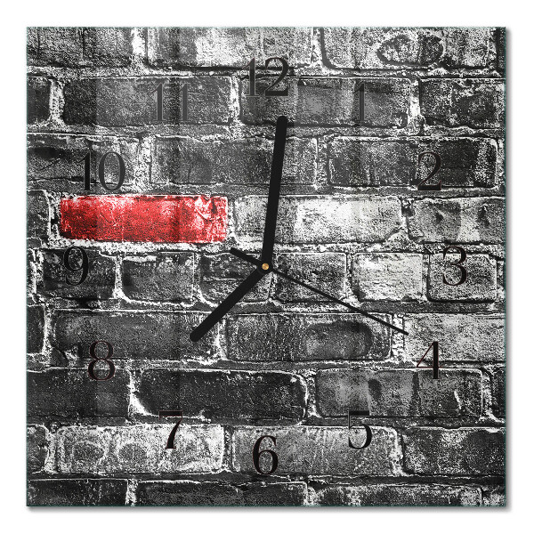 Glass clock square Brick