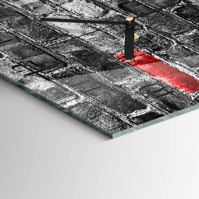 Glass clock square Brick