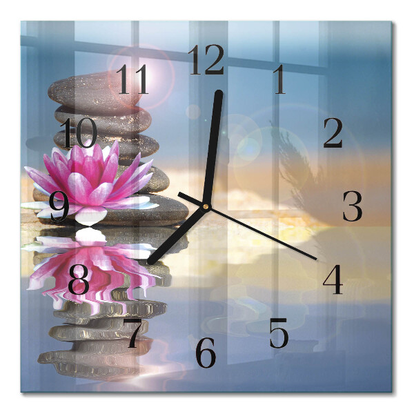 Square wall clock Stones in the water
