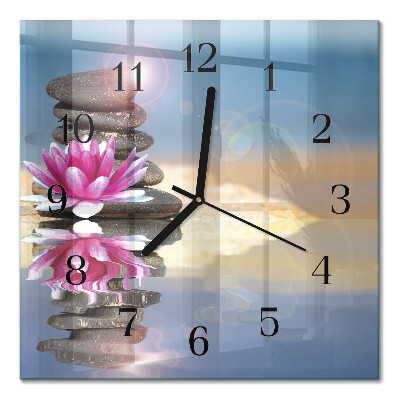 Square wall clock Stones in the water