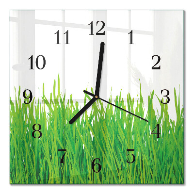 Square kitchen clock Grass