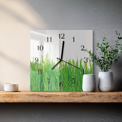 Square kitchen clock Grass