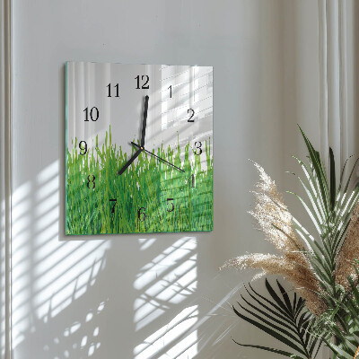Square kitchen clock Grass