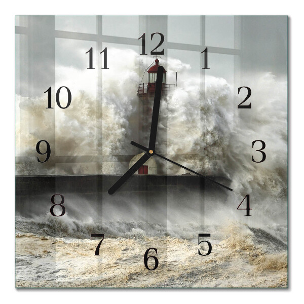 Glass clock square Storm