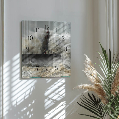 Glass clock square Storm