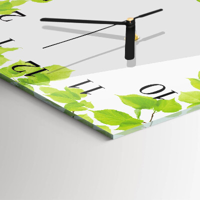 Square wall clock Leaves