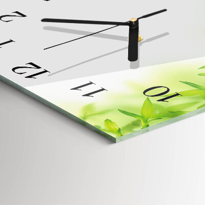 Glass wall clock square Nature