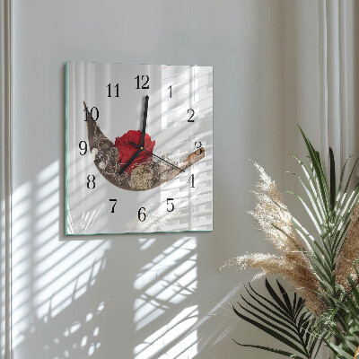 Square kitchen clock Rose