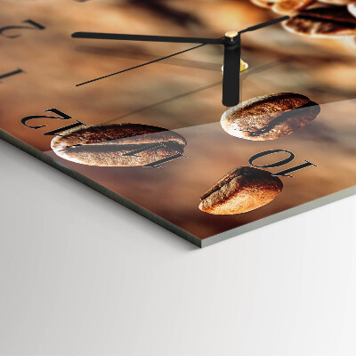 Glass clock square Coffee beans