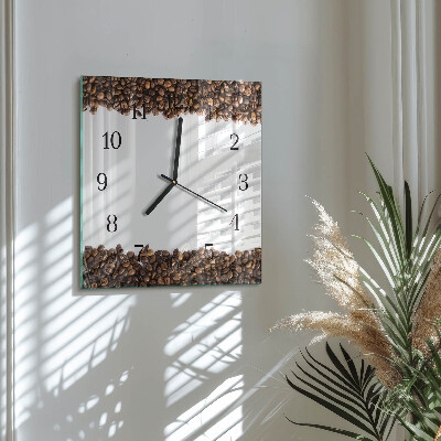 Square kitchen clock Coffee beans