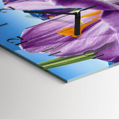 Glass wall clock square Spring