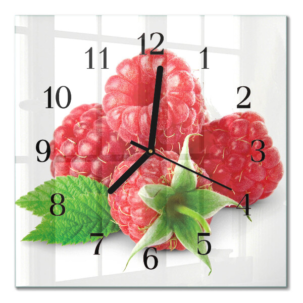 Square wall clock Raspberries