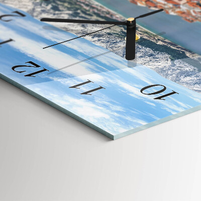 Glass wall clock square Bay