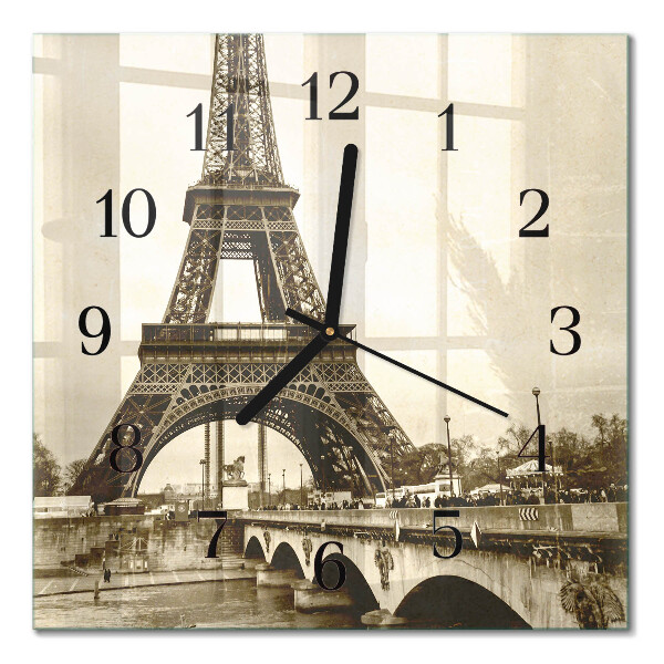 Glass clock square Paris