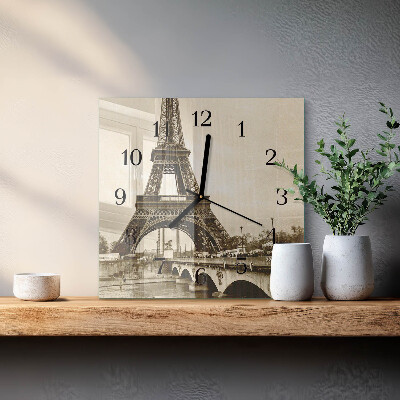 Glass clock square Paris