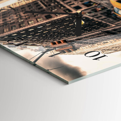 Glass wall clock square Taxi