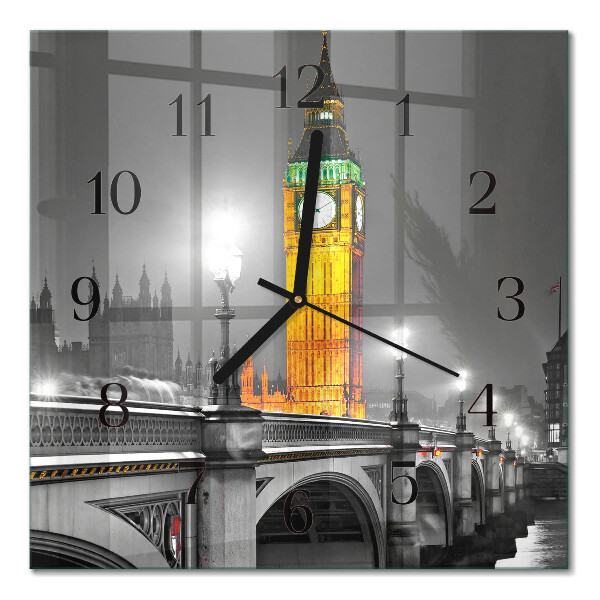 Glass clock square Big Ben