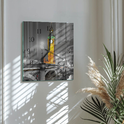 Glass clock square Big Ben