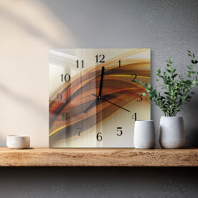 Glass wall clock square Abstraction