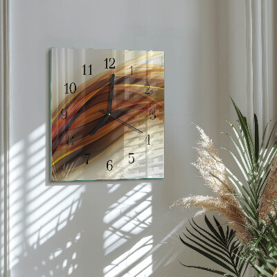 Glass wall clock square Abstraction