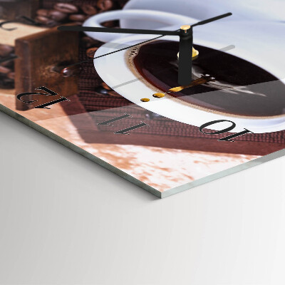 Glass wall clock square Coffee