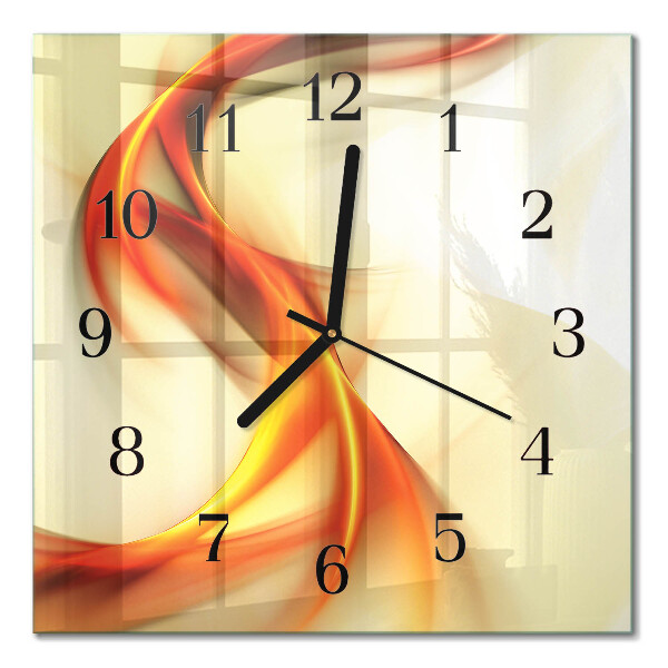 Glass wall clock square Abstraction