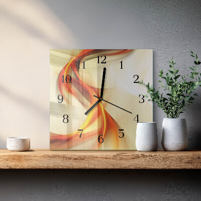Glass wall clock square Abstraction