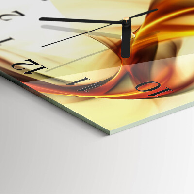 Glass wall clock square Abstraction