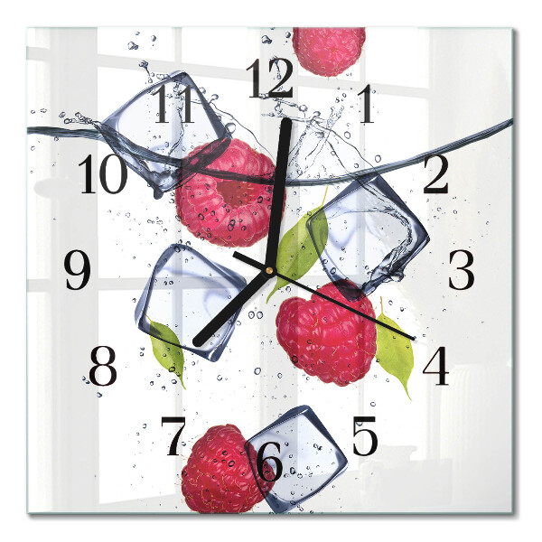 Square wall clock Raspberries