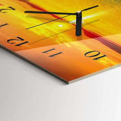 Square wall clock Sunset