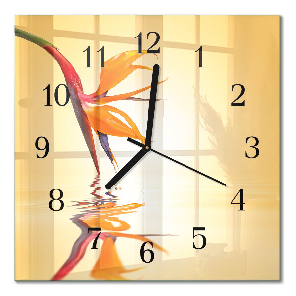 Square kitchen clock Flower