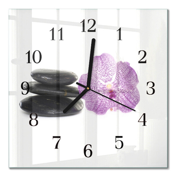Glass clock square Stones