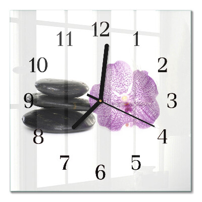 Glass clock square Stones