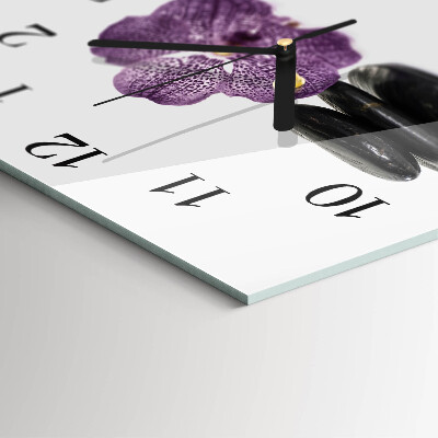 Glass clock square Stones