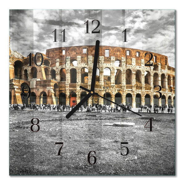 Glass wall clock square Colosseum