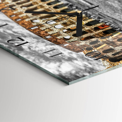 Glass wall clock square Colosseum