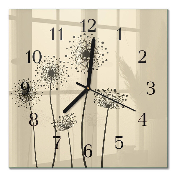 Square wall clock Flowers