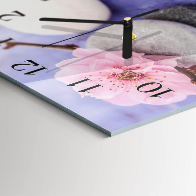 Glass clock square Stones