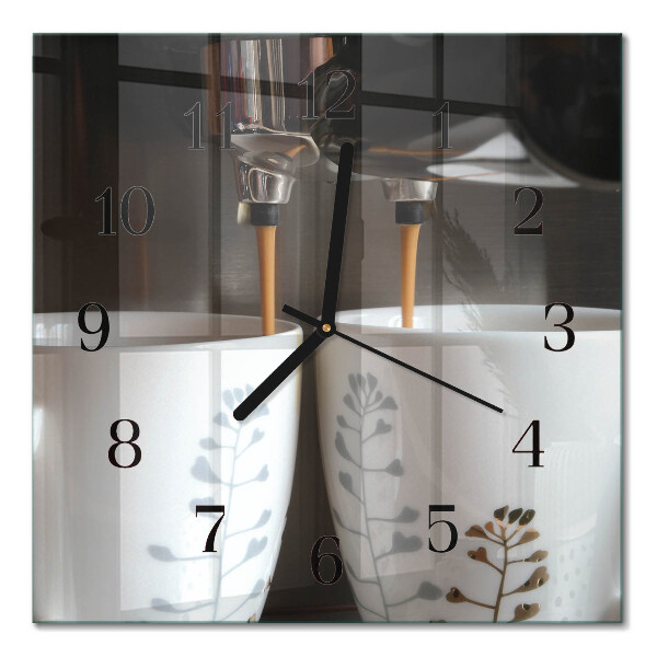 Square kitchen clock Coffee machine