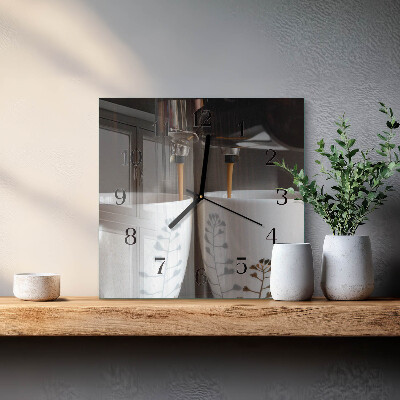 Square kitchen clock Coffee machine